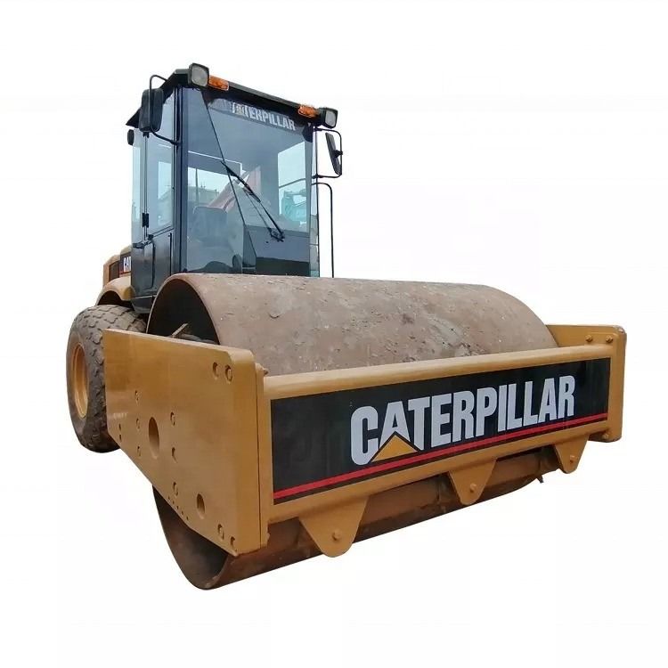 良い状態 CAT CS-583D オリジナルスペアパーツ付きの振動式単体ドラムロードローラー