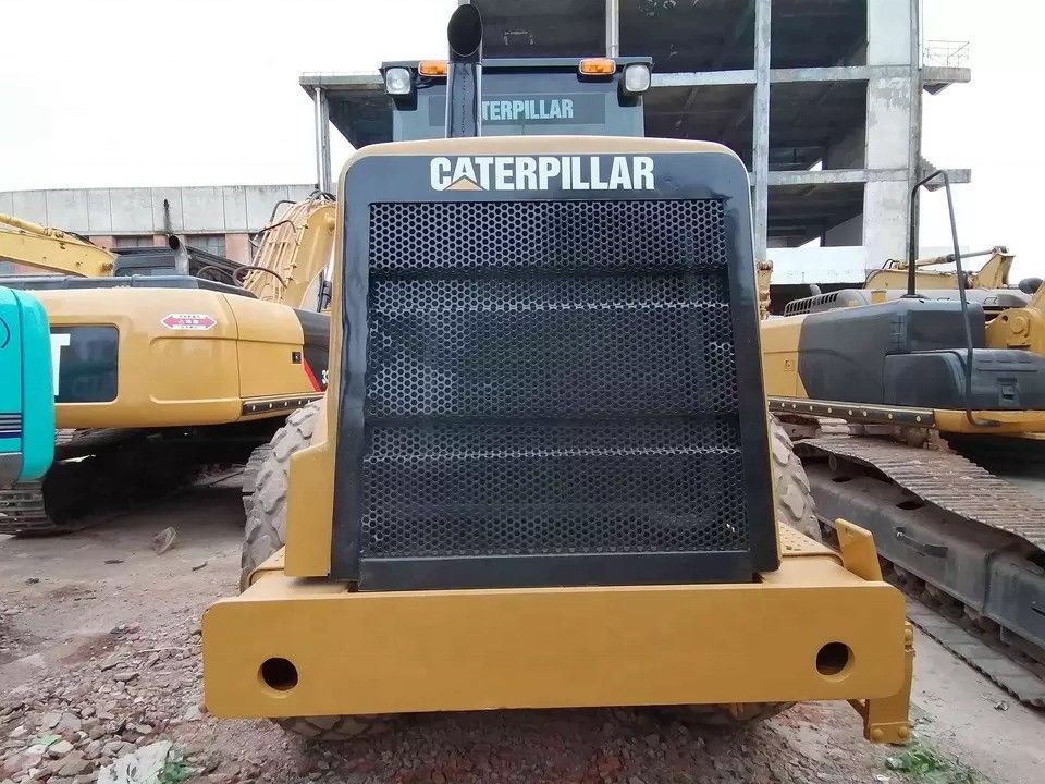 良い状態 CAT CS-583D オリジナルスペアパーツ付きの振動式単体ドラムロードローラー